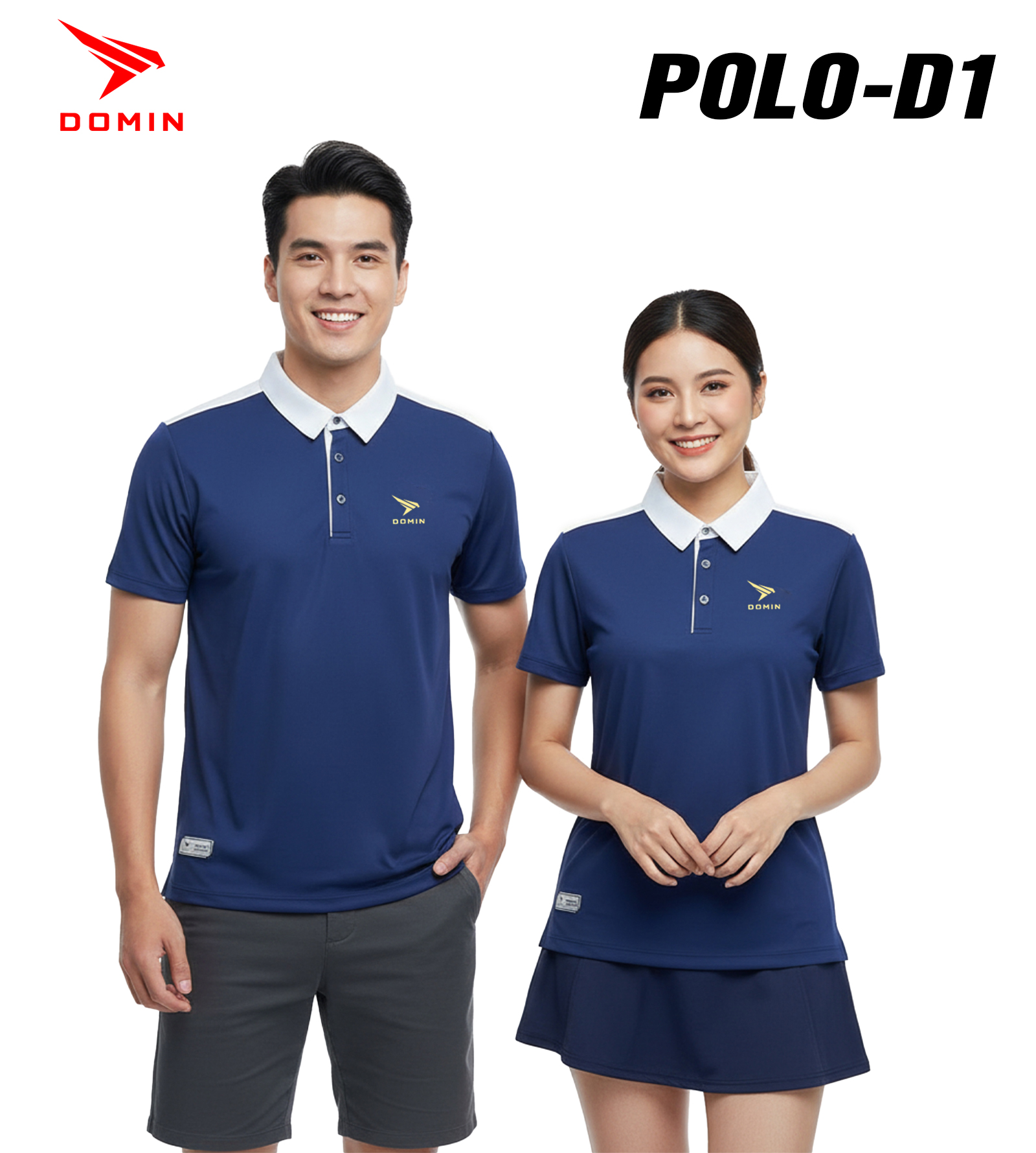 Áo Polo Thể Thao Domin D1 – Vải Cá Sấu Poly Cao Cấp, Không Nhăn, Form Dáng Slim-Fit Hiện Đại