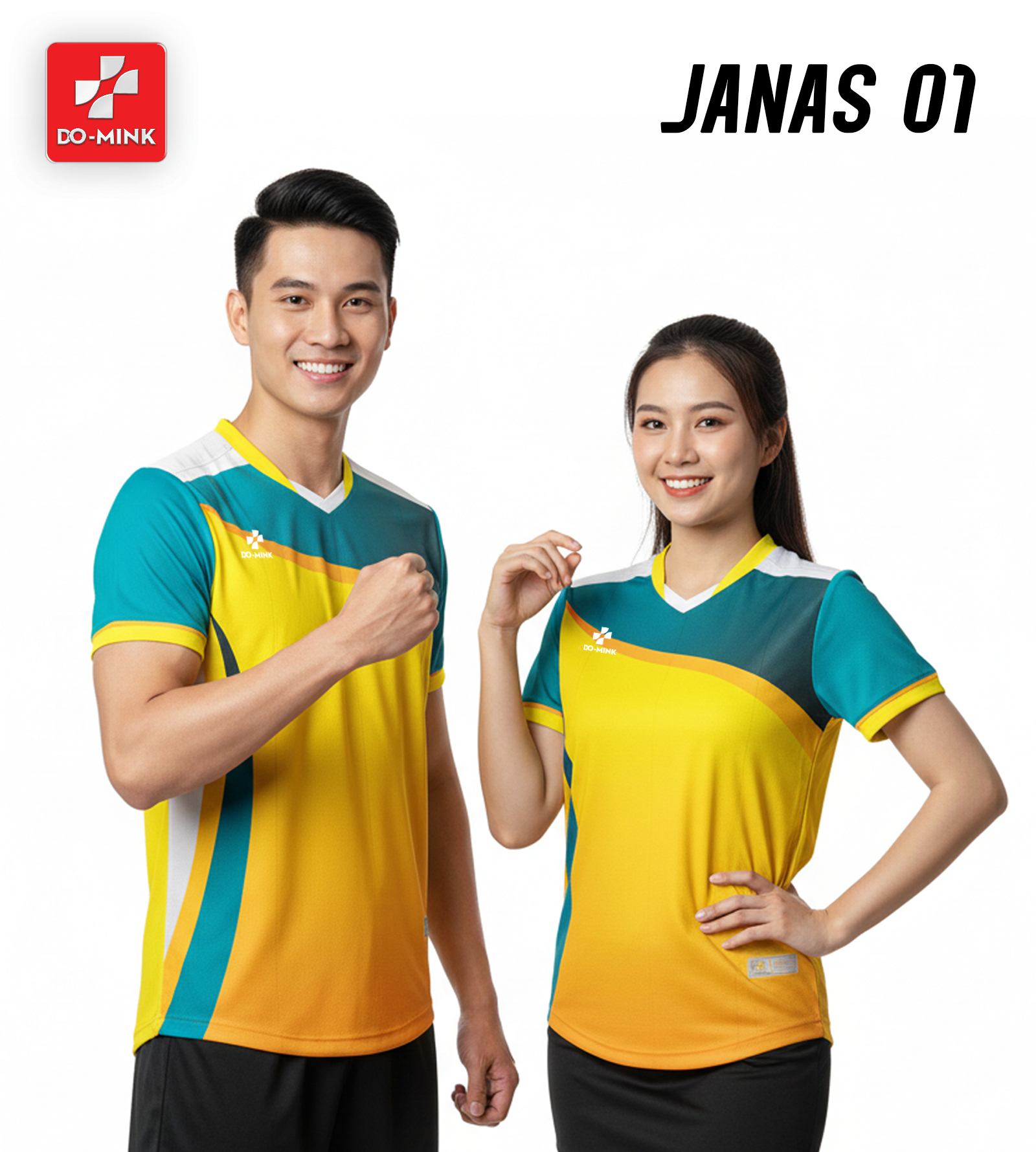 Bộ Quần Áo Bóng Chuyền Domin Janas 01 – Vải Mè Cao Cấp, Siêu Nhẹ, Thiết Kế Sát Nách Tối Ưu Sức Bật