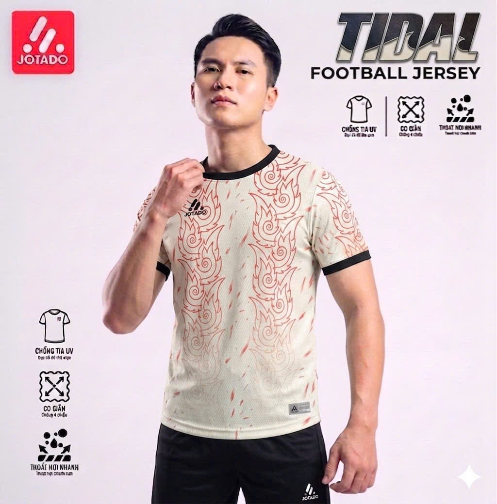 Bộ Quần Áo Bóng Đá JOTADO TIDAL – Vải Mè Cao Cấp, Siêu Thoáng Khí, Họa Tiết Thủy Triều Mạnh Mẽ