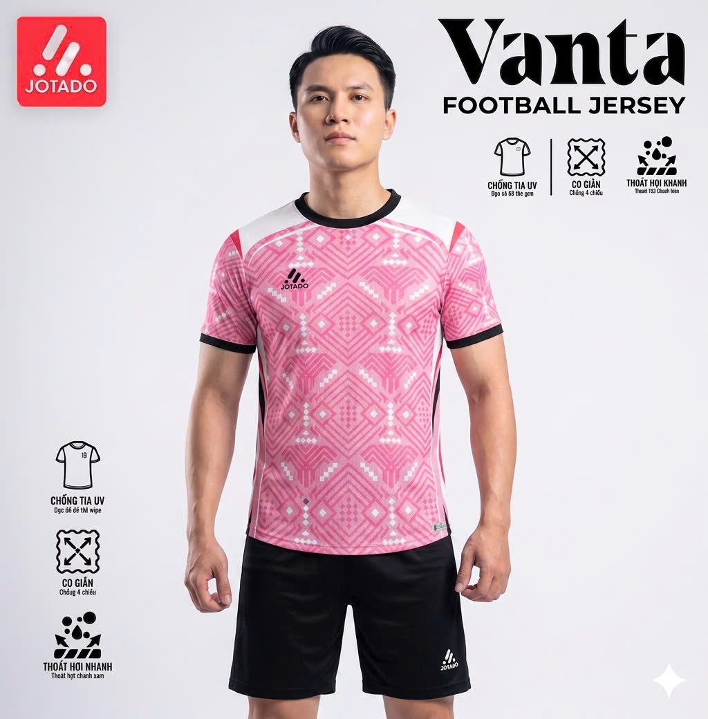 Bộ Quần Áo Bóng Đá Jotado VANTA – Vải Mè Cao Cấp, Siêu Thoáng Khí, Thiết Kế Huyền Bí
