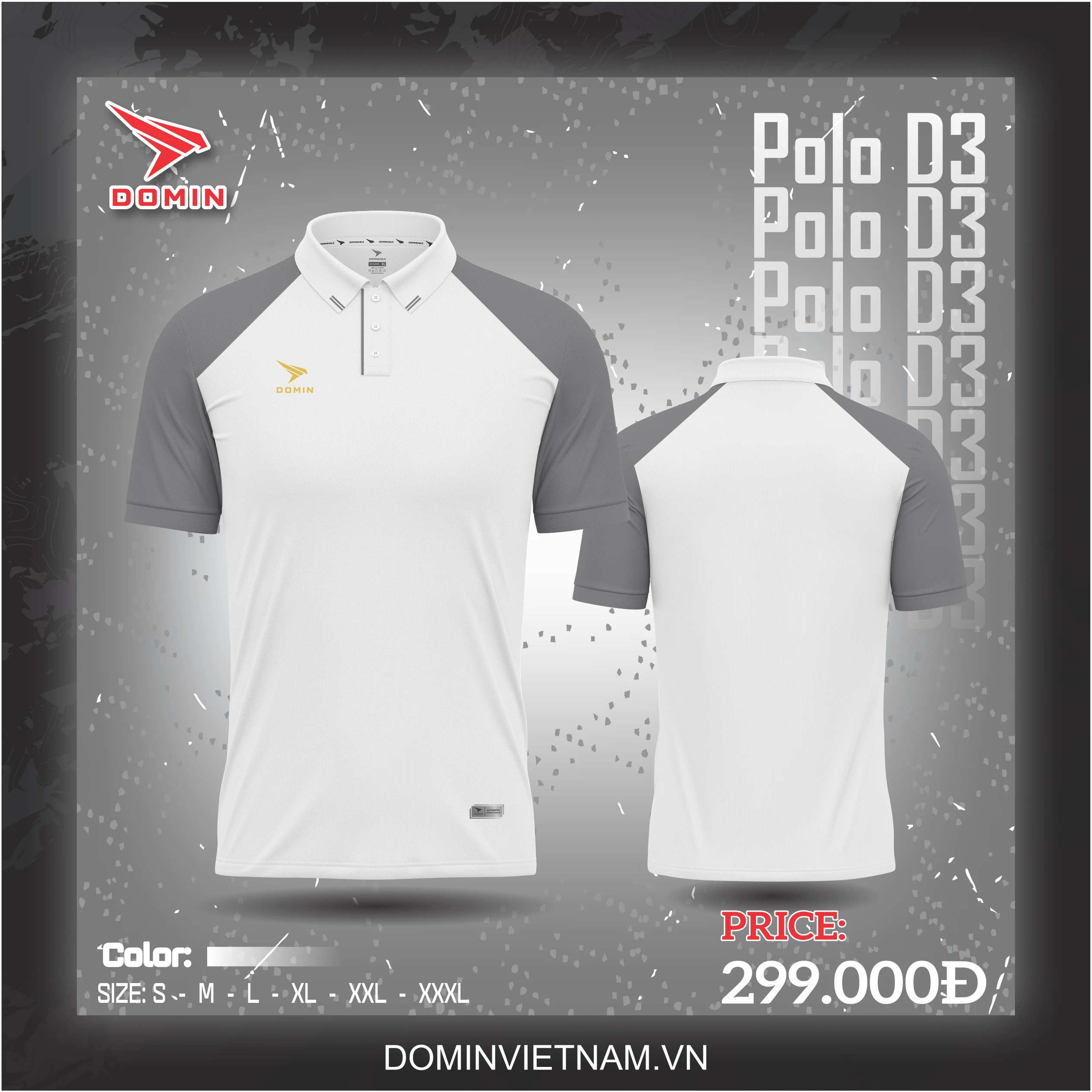 Áo Polo Thể Thao Domin D3 – Vải Cá Sấu Poly Cao Cấp, Không Nhăn, Form Dáng Slim-Fit Hiện Đại