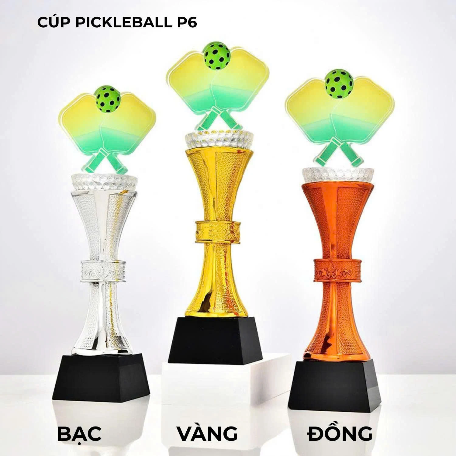 Cúp Pickleball JOTADO P6 – Thiết Kế Nhỏ Gọn, Mạ Vàng Sáng Bóng, Phần Thưởng Vinh Danh Tinh Tế