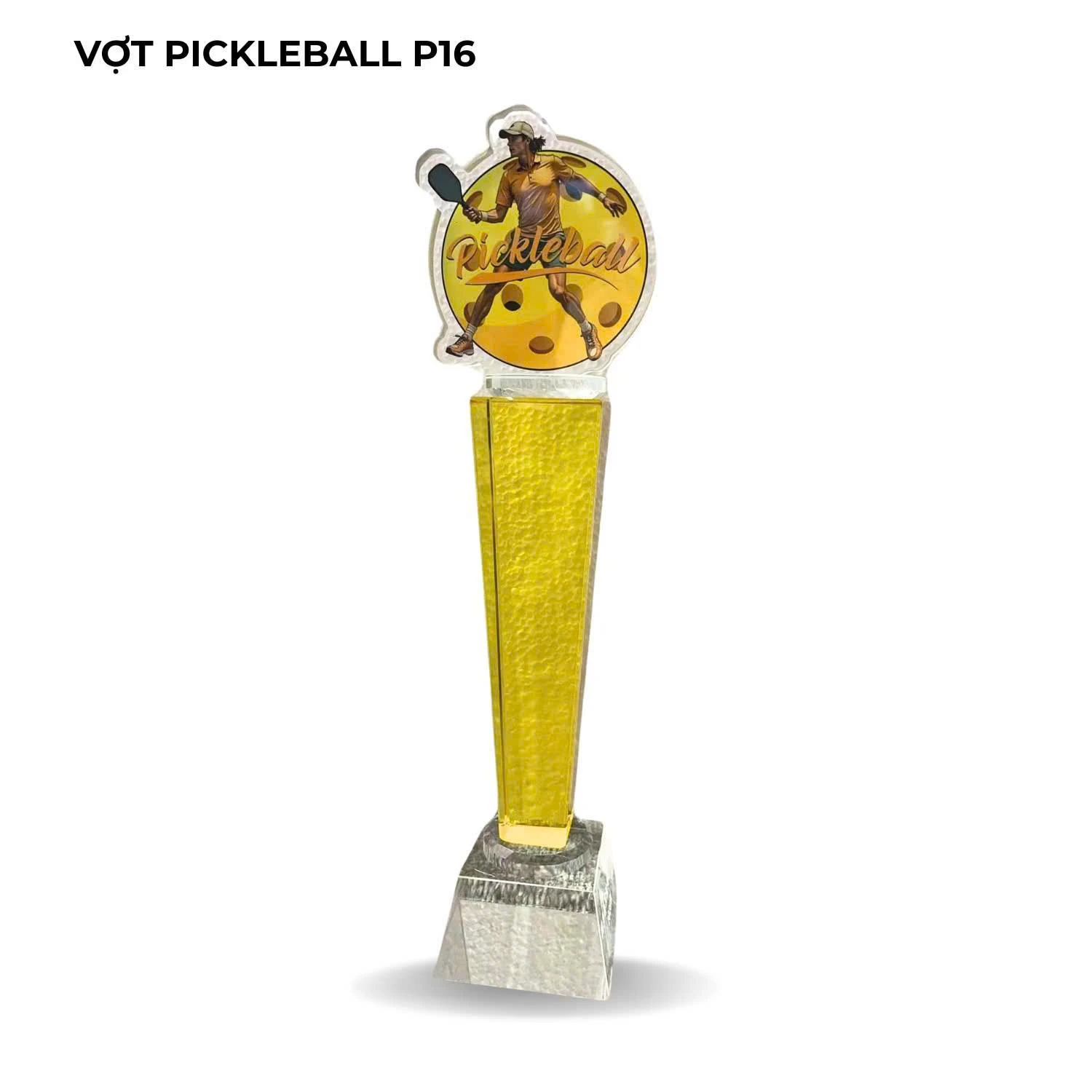 Cúp Pickleball JOTADO P16 – Thiết Kế Vợt & Bóng Cách Điệu, Mạ Vàng Cao Cấp, Đẳng Cấp Nhà Vô Địch