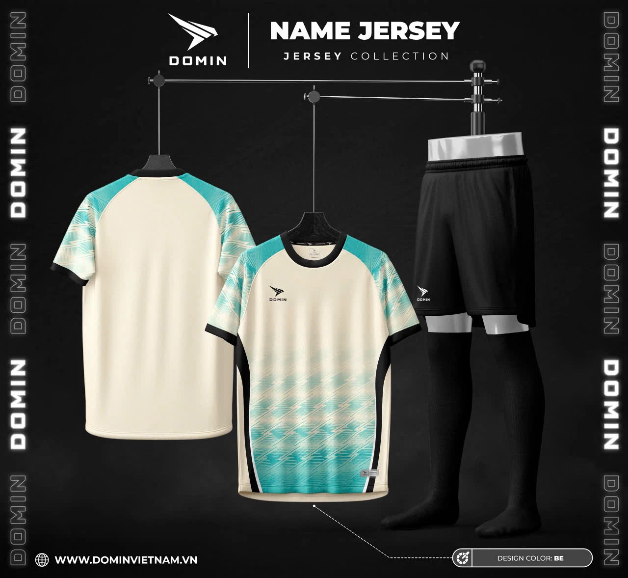 Bộ Quần Áo Bóng Đá Domin BOLT - 01 – Vải Mè Cao Cấp, Siêu Nhẹ, Thiết Kế Hiện Đại 2026