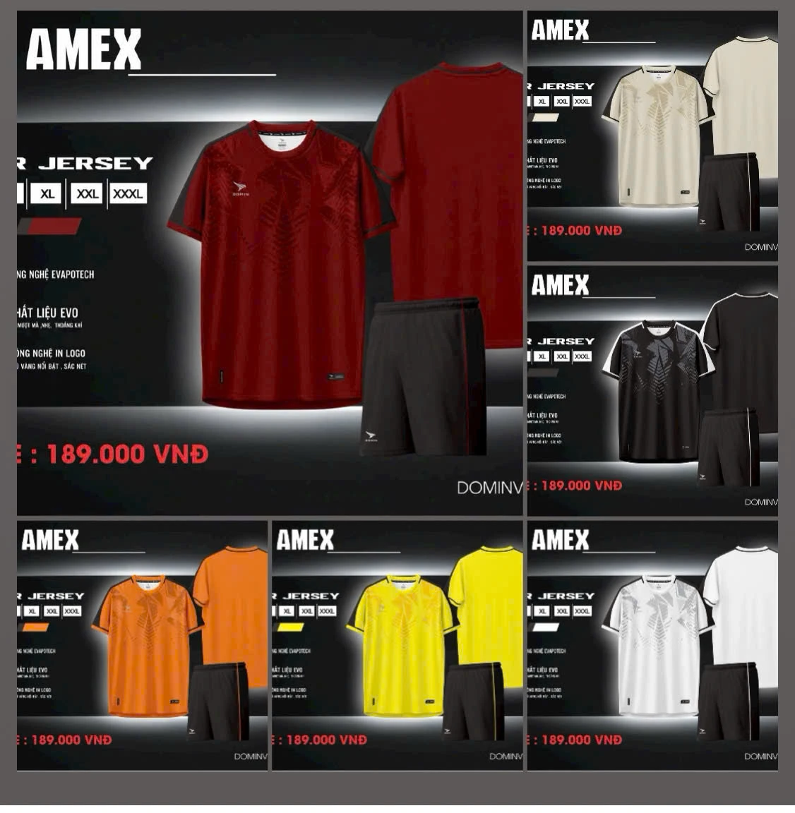 Áo Đá Banh DOMIN AMEX Chính Hãng – Co Giãn 4 Chiều, Thấm Hút Mồ Hôi