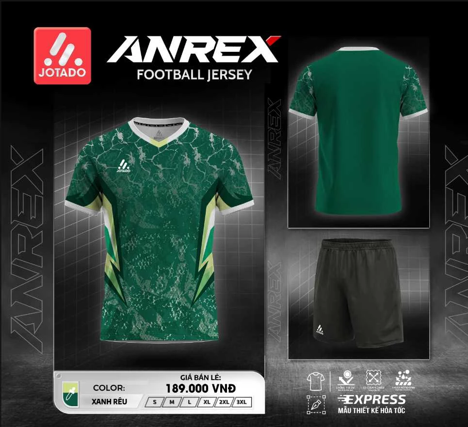 Bộ Quần Áo Bóng Đá Jotado ANREX – Vải Mè Sọc Cao Cấp, Siêu Thoáng, Thiết Kế Đột Phá 2026