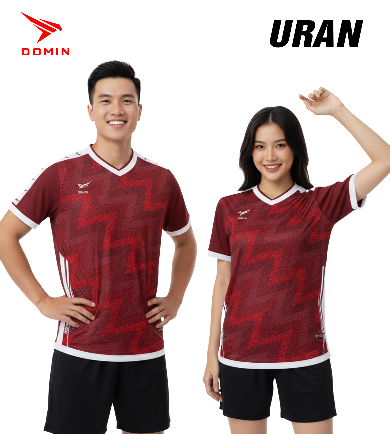 Áo Đá Banh DOMIN URAN Chính Hãng – Co Giãn 4 Chiều, Kháng Khuẩn, Tôn Dáng Cầu Thủ