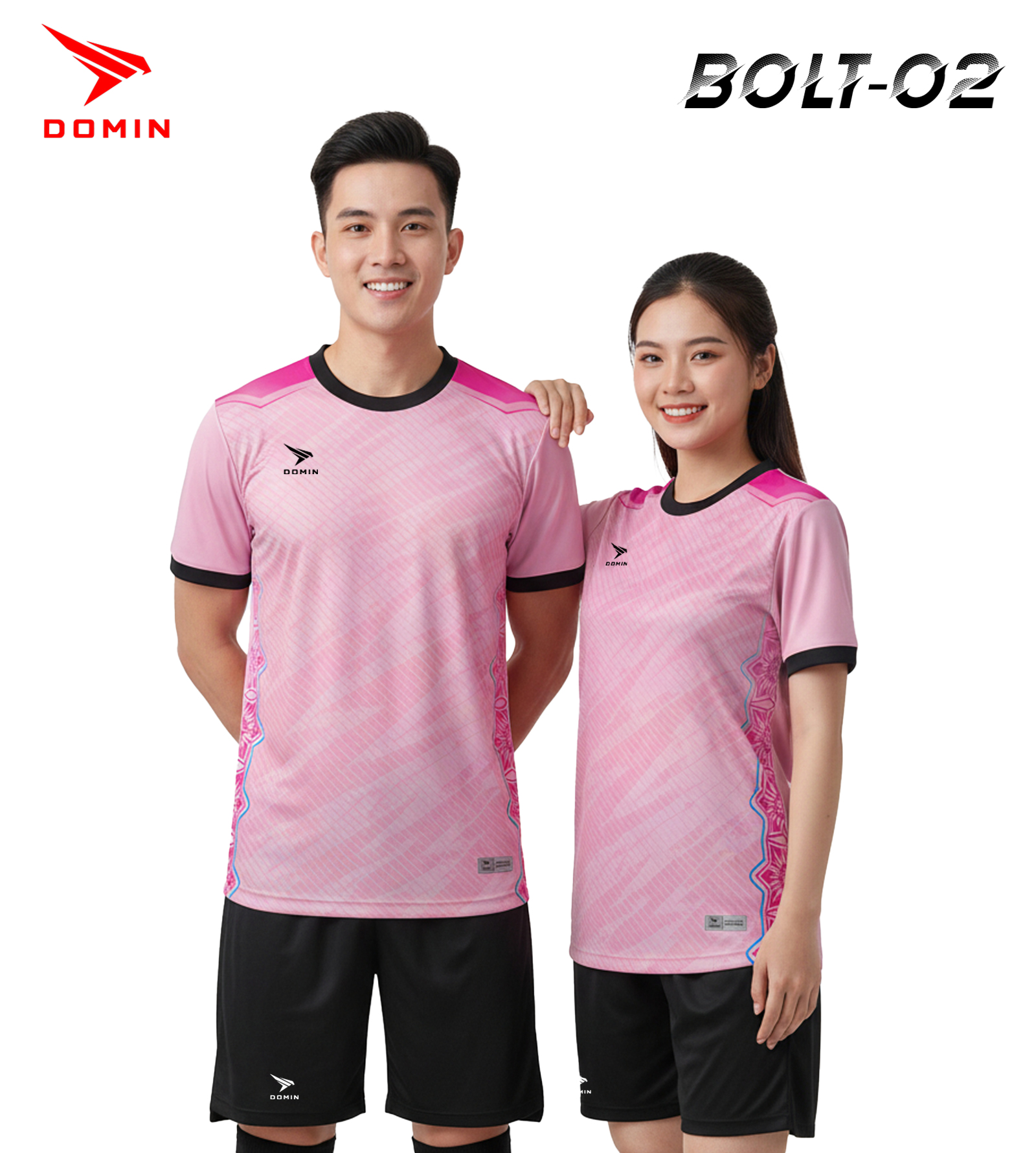 Bộ Quần Áo Bóng Đá Domin BOLT - 02 – Vải Mè Cao Cấp, Siêu Nhẹ, Thiết Kế Tia Chớp Tốc Độ