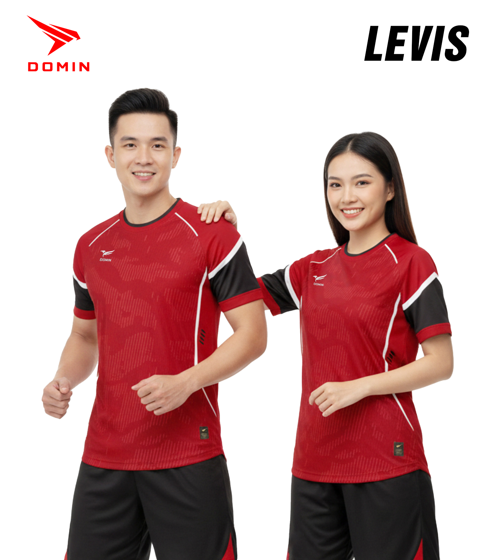 Áo Đá Banh DOMIN LEVIS Chính Hãng – Co Giãn 4 Chiều, Kháng Khuẩn, Vải Mè Siêu Thoáng Khí