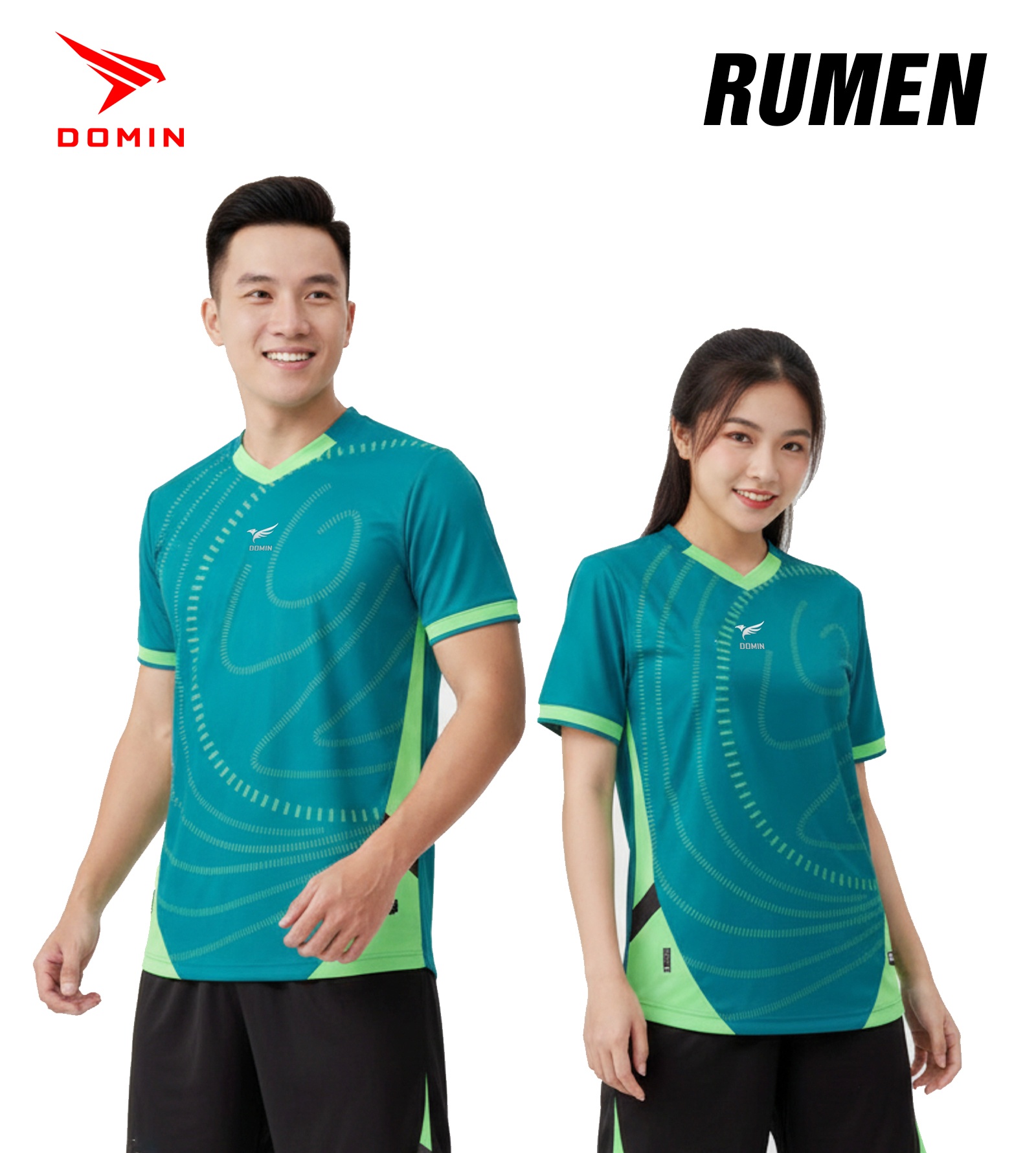 Áo Đá Banh DOMIN RUMEN Chính Hãng – Co Giãn 4 Chiều, Kháng Khuẩn, Tôn Dáng Cầu Thủ
