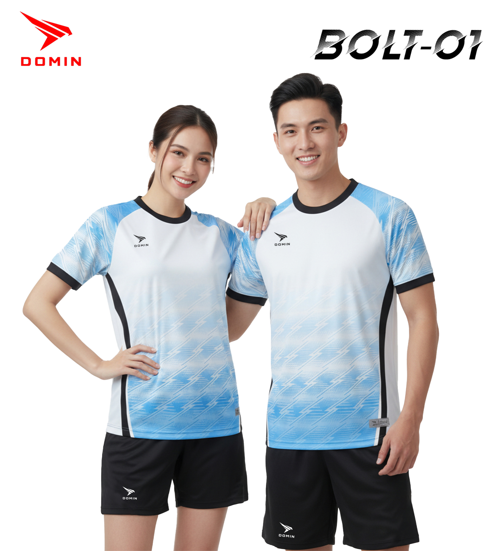 Bộ Quần Áo Bóng Đá Domin BOLT - 01 – Vải Mè Cao Cấp, Siêu Nhẹ, Thiết Kế Hiện Đại 2026