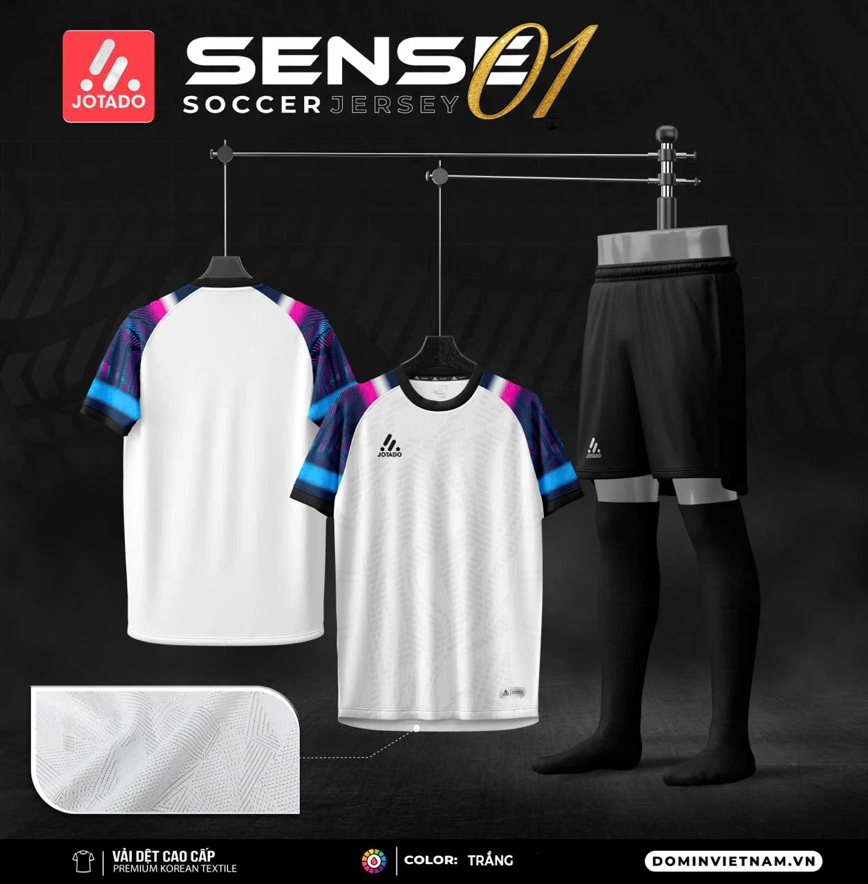 Bộ Quần Áo Bóng Đá Jotado SENSE - 01 – Vải Mè Kim Siêu Thoáng, Thiết Kế Đẳng Cấp, Co Giãn 4 Chiều