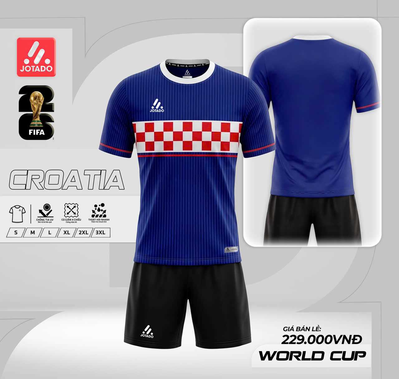 Bộ bóng đá Jotado-BST WC 2026 Croatia