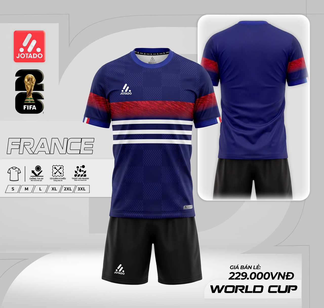 Bộ bóng đá Jotado-BST WC 2026 France