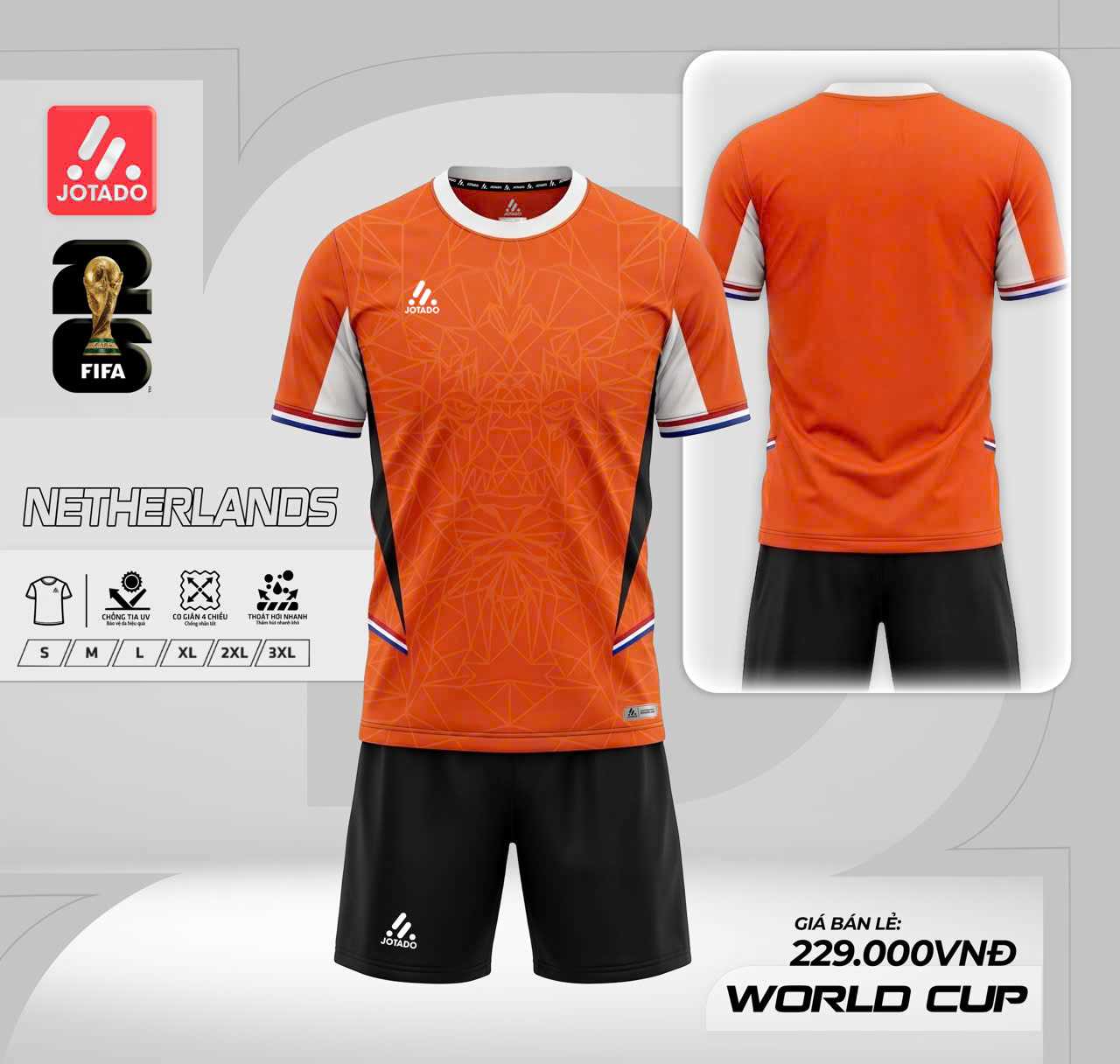Bộ bóng đá Jotado-BST WC 2026 Netherlands