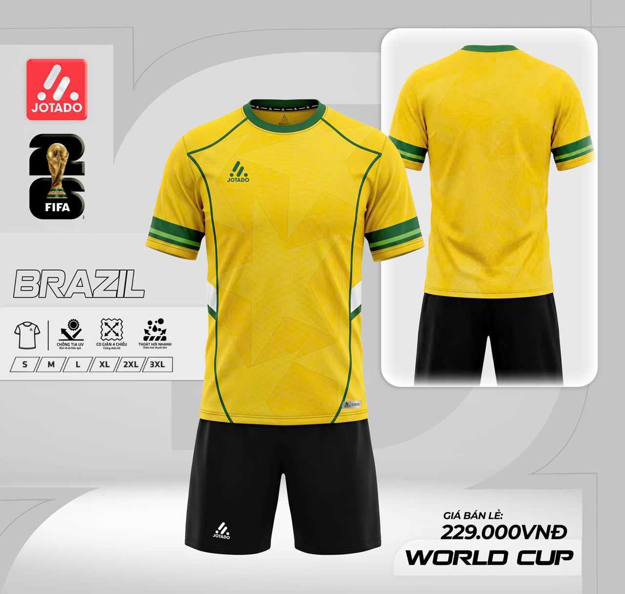 Bộ bóng đá Jotado-BST WC 2026 Brazil