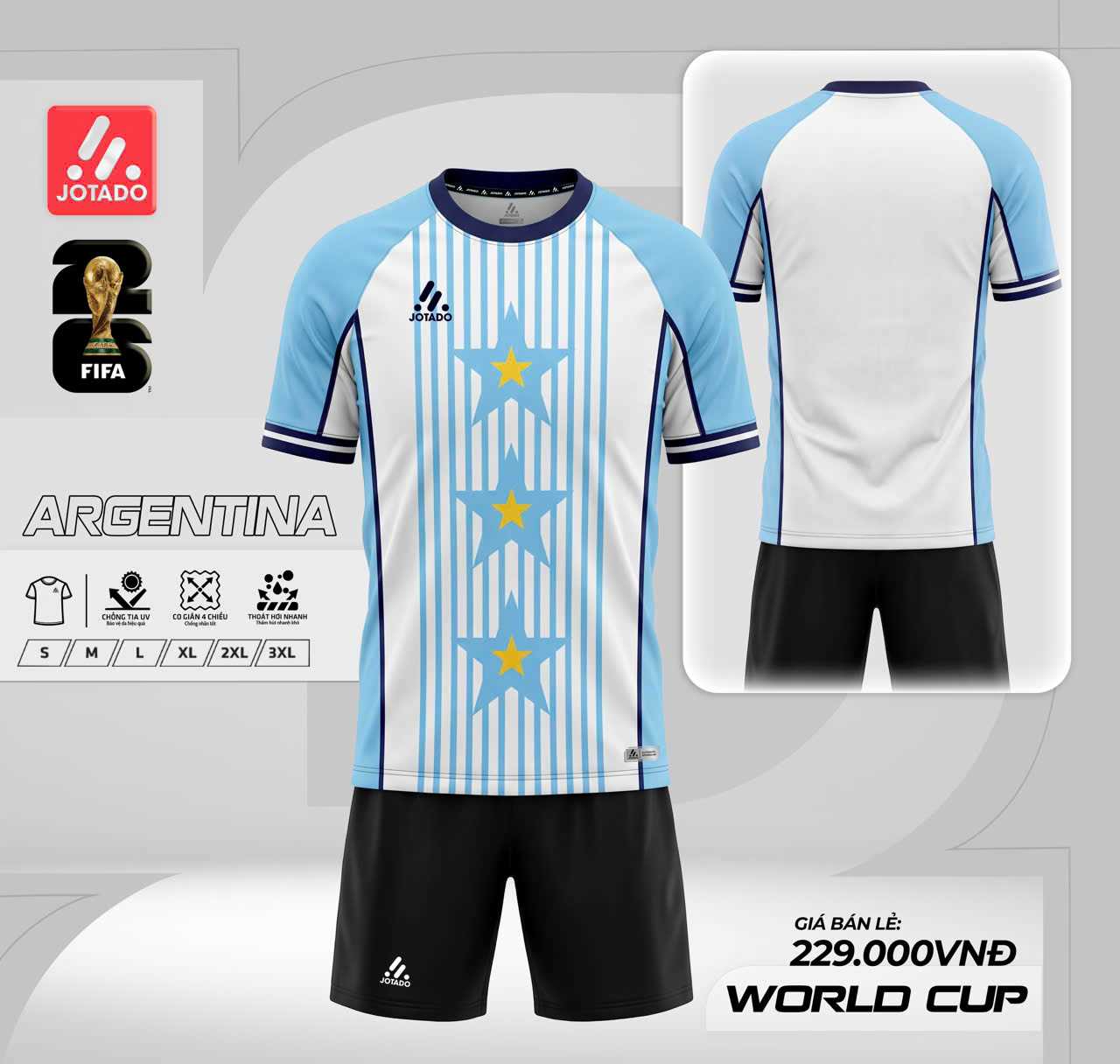 Bộ bóng đá Jotado-BST WC 2026 Argentina