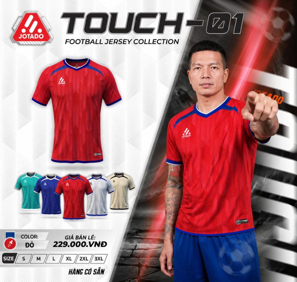 Bộ Quần Áo Bóng Đá JOTADO TOUCH 01 – Chất Vải Mè Cao Cấp, Siêu Thoáng Khí