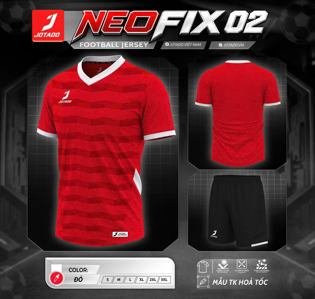 Áo Đá Bóng JOTADO NEOFIX 02 – Thiết Kế Thể Thao Năng Động