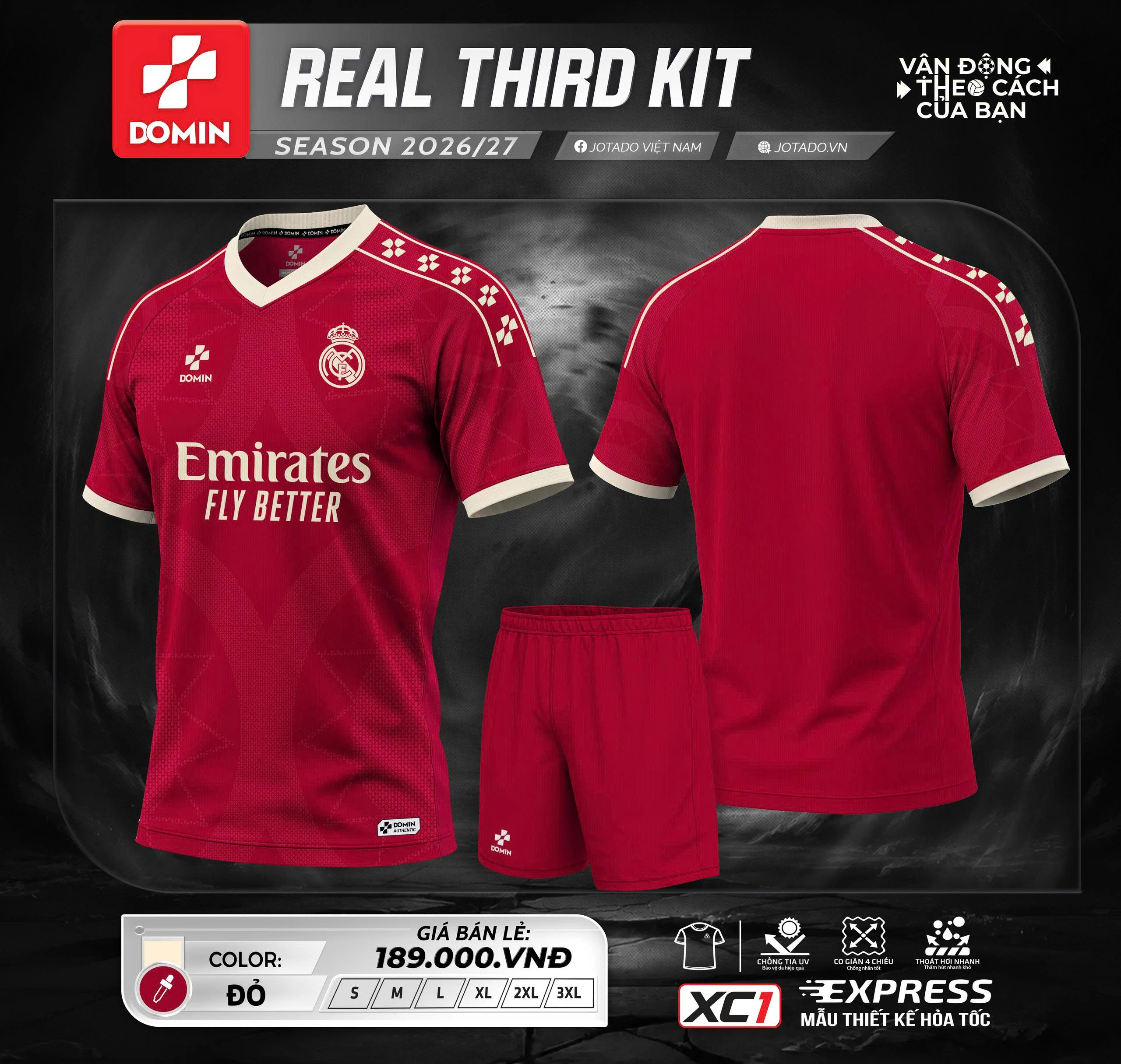 Bộ Bóng Đá Domin Real Third Kit