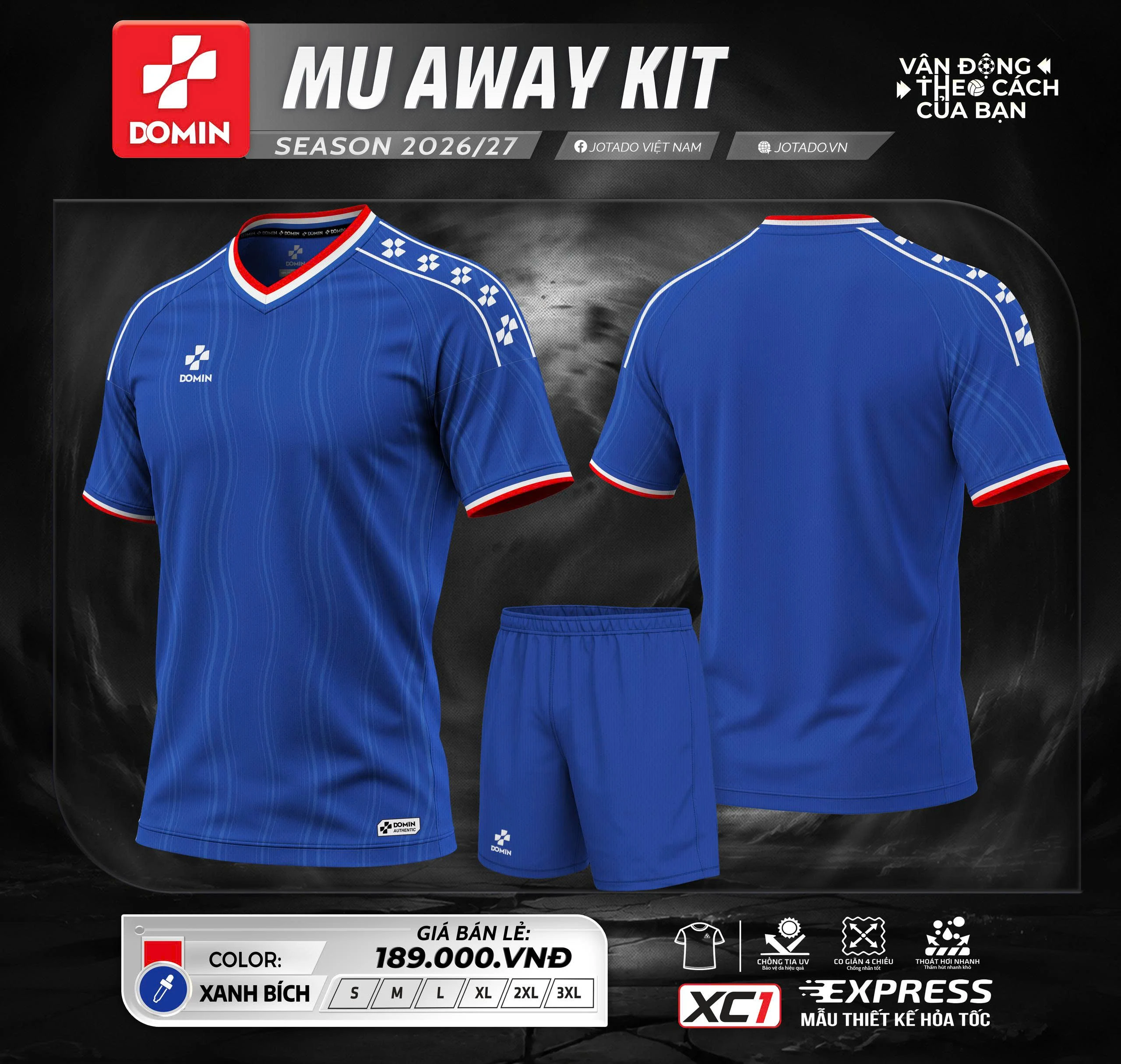 [DOM] Bộ Bóng Đá Domin MU Away Kit – Áo Đấu MU Sân Khách
