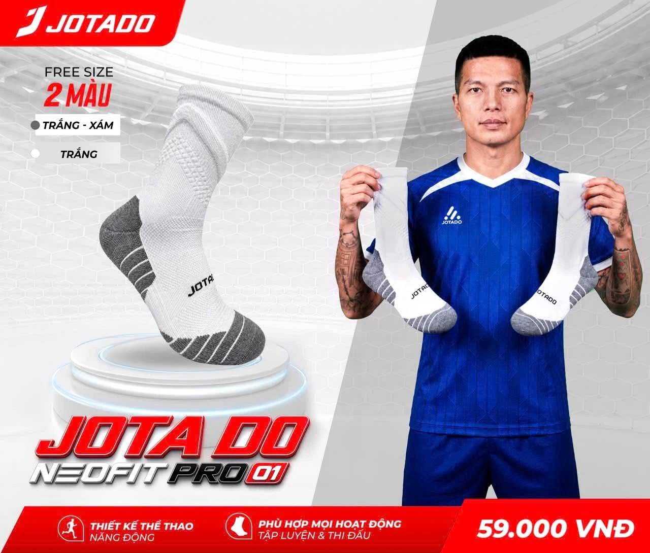 TẤT THỂ THAO JOTADO NEOFIT PRO 01 – Công nghệ NeoFit 3D ôm sát vòm chân trống xù