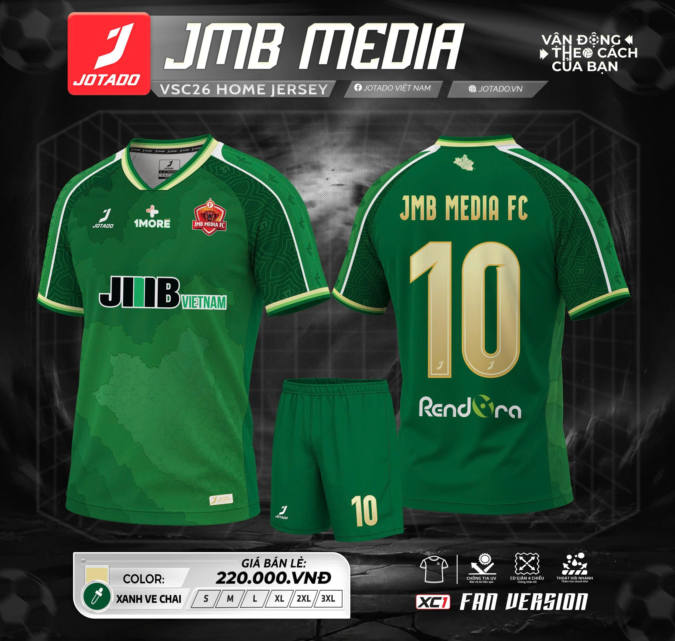 Bộ Áo Bóng Đá Jotado JMB Media VSC