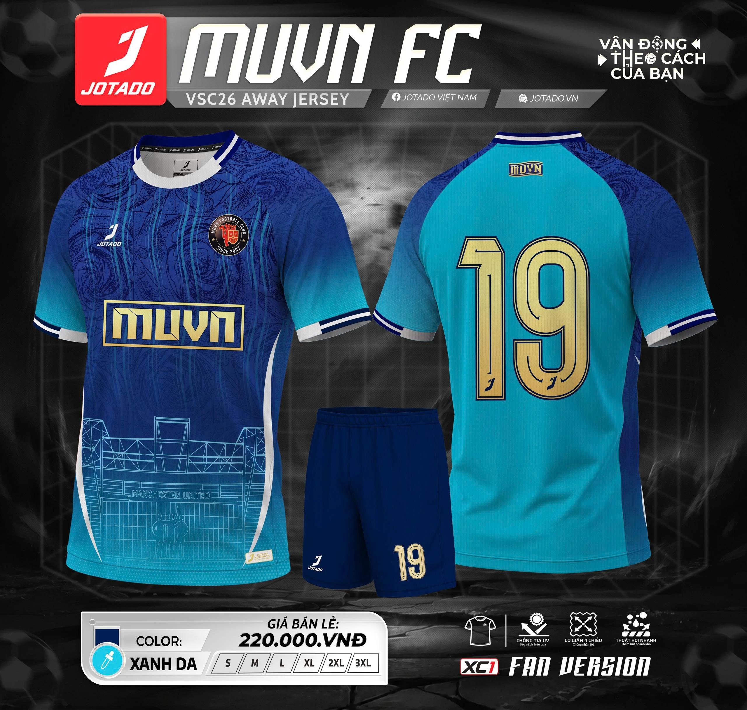 Bộ Áo Bóng Đá Jotado MUVN FC VSC – Sân Khách