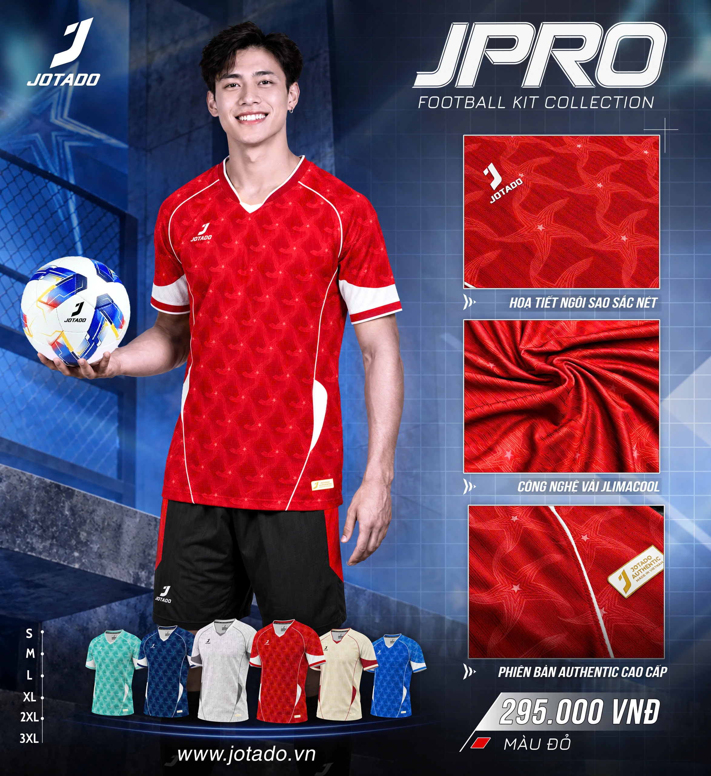 Áo Bóng Đá Jotado JPRO Authentic Cao Cấp – Vải JLIMACOOL Thoáng Khí